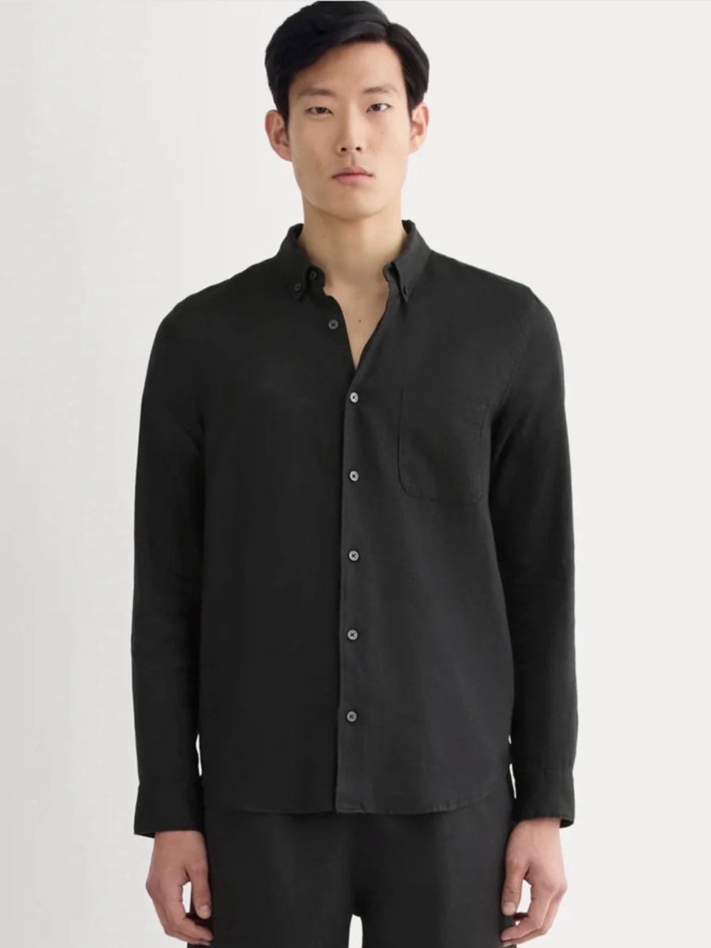 Everlane The Linen Standard Fit Shirt Black Medium NWT 100% Linen